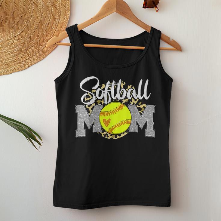 Softball Mom Leopard Softball Mom Mother's Day 2024 Women Tank Top Unique Gifts