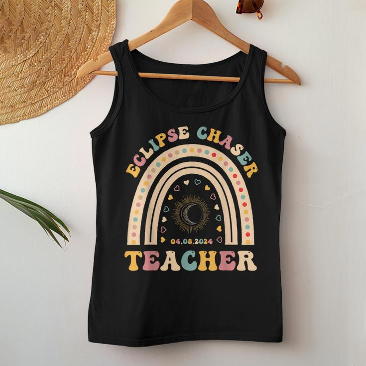 Solar Eclipse Chaser 2024 April 8 Teacher Teaching Educator Women Tank Top Funny Gifts