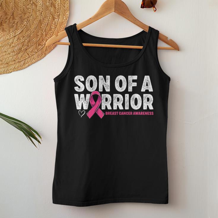 Son Of A Warrior Breast Cancer Awareness Pink Ribbon Mom Women Tank Top Unique Gifts