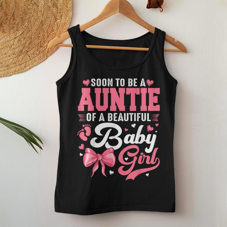 Soon To Be A Auntie Of A Beautiful Baby Girl Baby Shower Women Tank Top Personalized Gifts