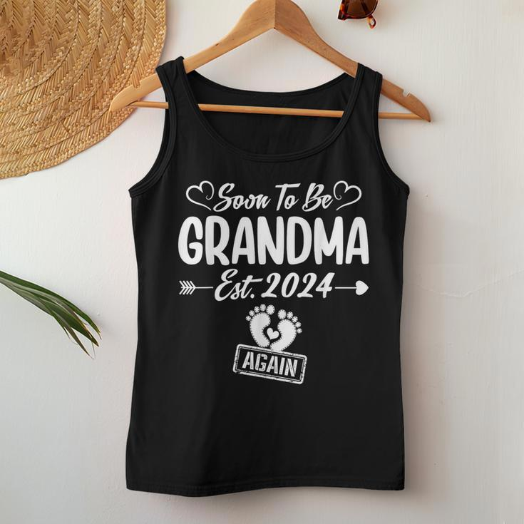 Soon To Be Grandma Again Est 2024 New Mom Women Tank Top Personalized Gifts