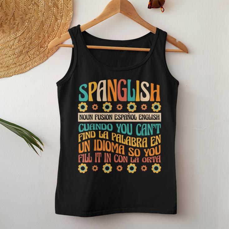 Spanglish English Spanglish Noun Teacher Mexican Women Tank Top Unique Gifts