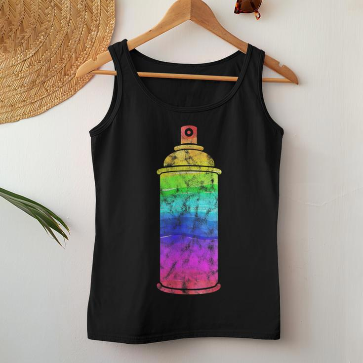 Spray Can Graffiti In Rainbow Colors Women Tank Top Unique Gifts