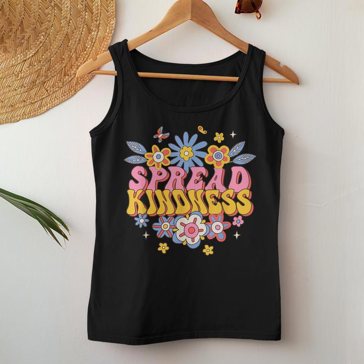 Spread Kindness Groovy Hippie Flowers Anti-Bullying Kind Women Tank Top Unique Gifts