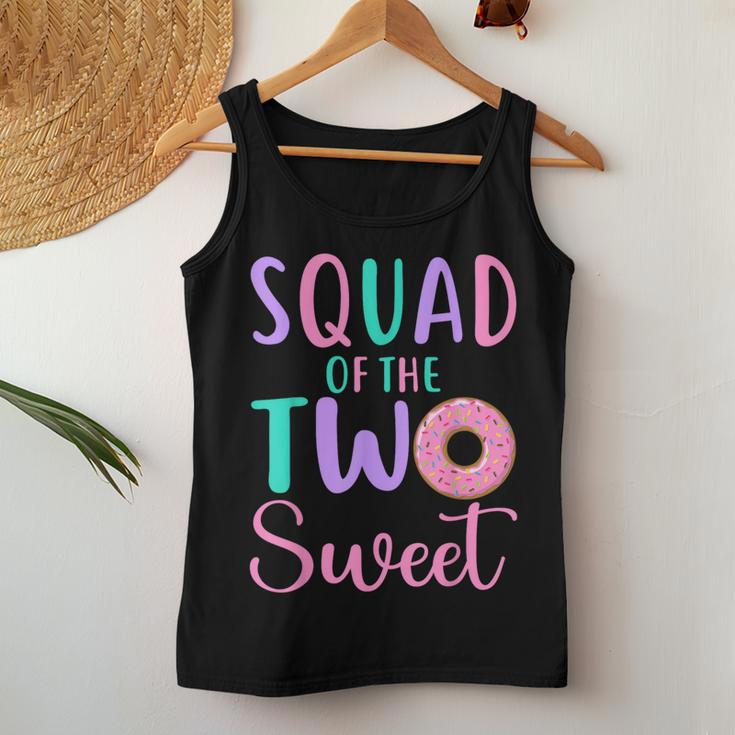 Squad Of The Two Sweet Team 2Nd Birthday Girl Donut Party Women Tank Top Unique Gifts