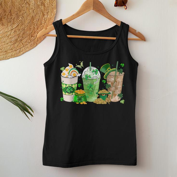 St Patrick's Day Ice Coffee Lover Irish Latte Lucky Coffee Women Tank Top Unique Gifts