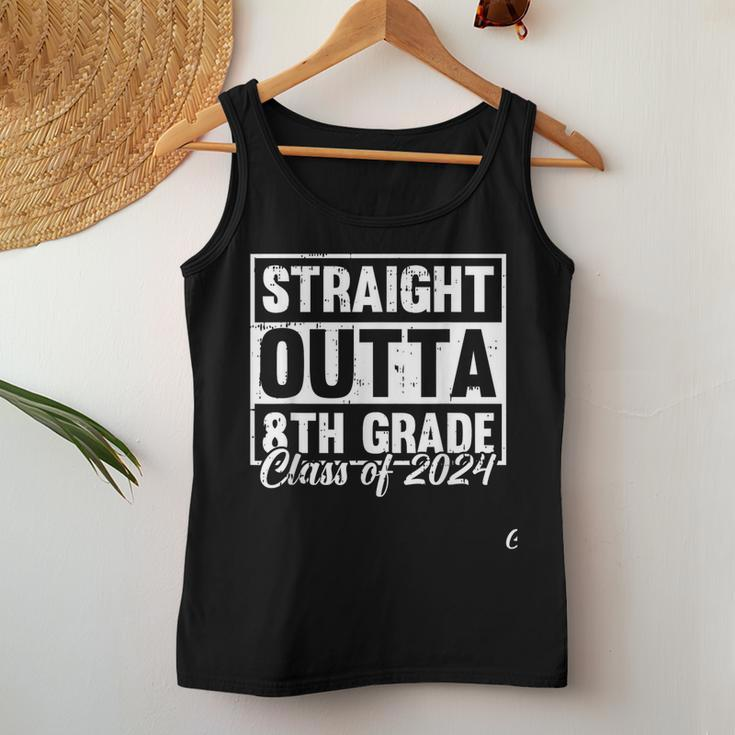 Straight Outta 8Th Grade Class Of 2024 Graduation Graduate Women Tank Top Funny Gifts