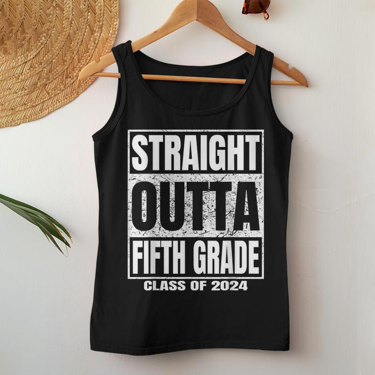 Straight Outta Fifth Grade Graduation Class 2024 5Th Grade Women Tank Top Unique Gifts