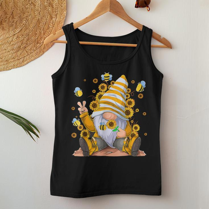 Sunflower Gnome With Bee Hippie Gnome Lover Women Tank Top Unique Gifts