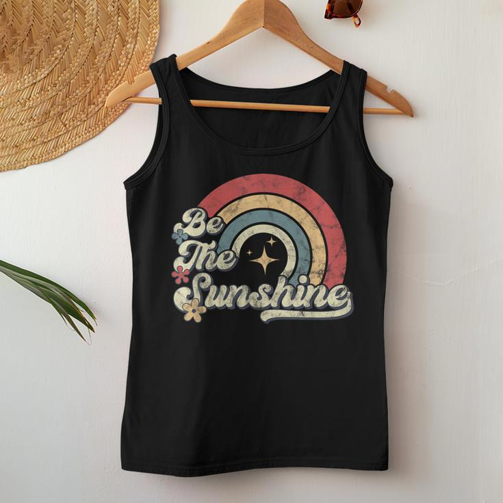 Be The Sunshine Kindness Retro Rainbow Vintage Graphic Women Tank Top Unique Gifts
