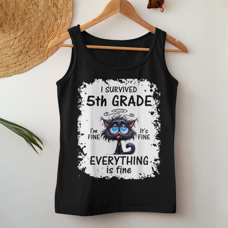 I Survived 5Th Grade I'm Fine It's Fine Everything Is Fine Women Tank Top Unique Gifts