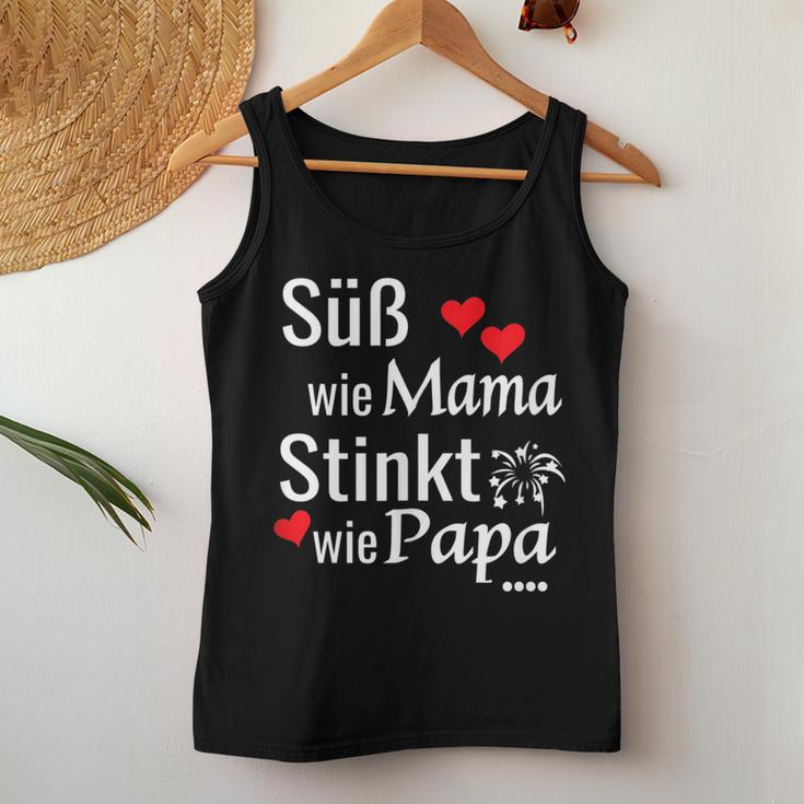 Süß Wie Mama Stinkt Wie Papa Eltern Kinder Mutterater Tank Top Frauen Lustige Geschenke