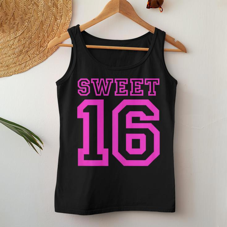Sweet Sixn 16Th Birthday Hot Pink Birthday Party Girl Women Tank Top Unique Gifts