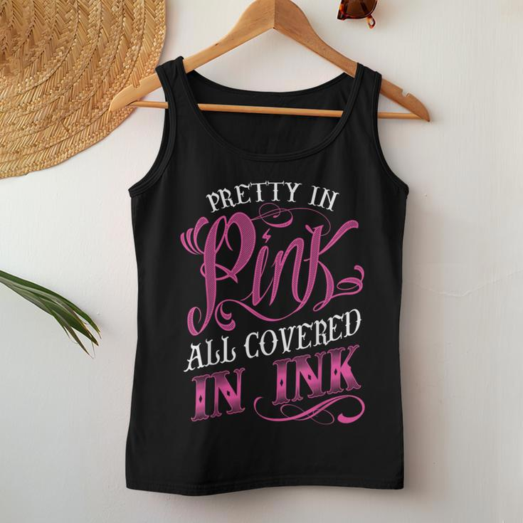 Tattooed Girl Pretty In Pink Covered In Pink Women Tank Top Unique Gifts