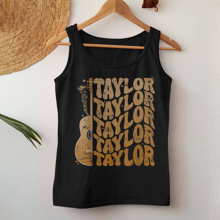 Taylor First Name I Love Taylor Girl Groovy 80'S Vintage Women Tank Top Funny Gifts