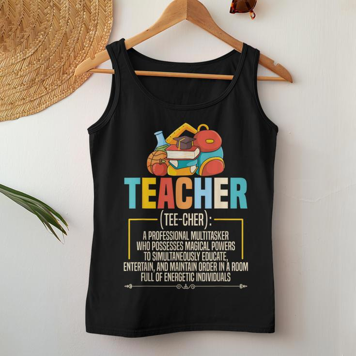Teacher Definition Teaching School Teacher Women Tank Top Unique Gifts