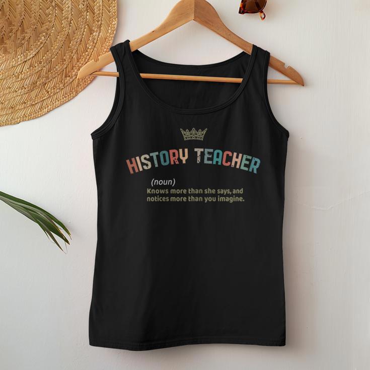 Teacher Definition Vintage History Teacher Women Tank Top Unique Gifts