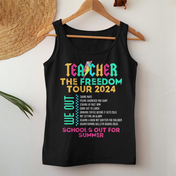 Teacher The Freedom Tour 2024 School's Out For Summer Back Women Tank Top Funny Gifts