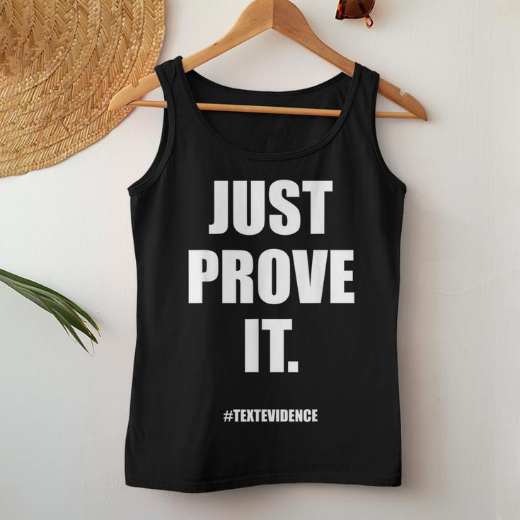 Teacher Just Prove It Text Evidence Women Tank Top Unique Gifts
