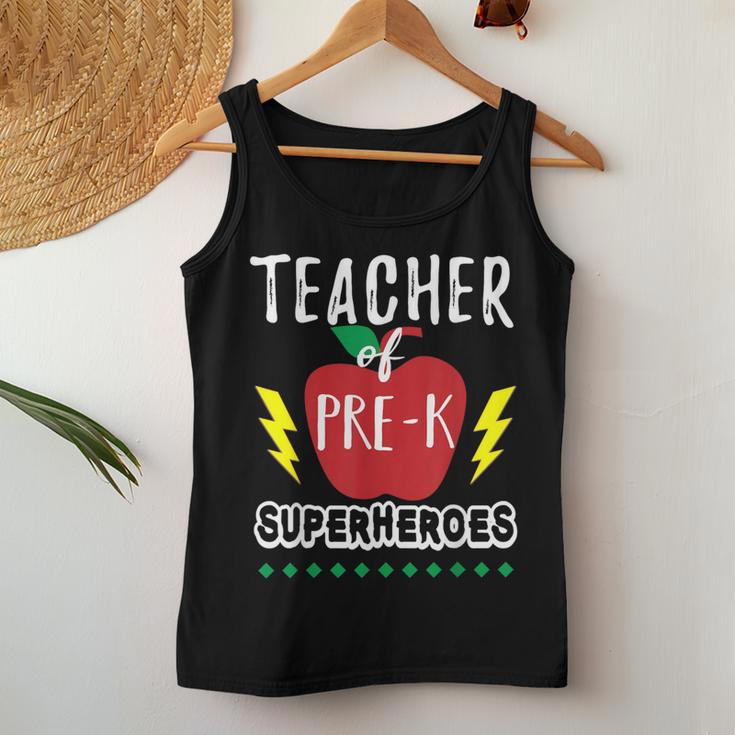 Teacher Of Pre K Superheroes Teacher TeamWomen Tank Top Unique Gifts