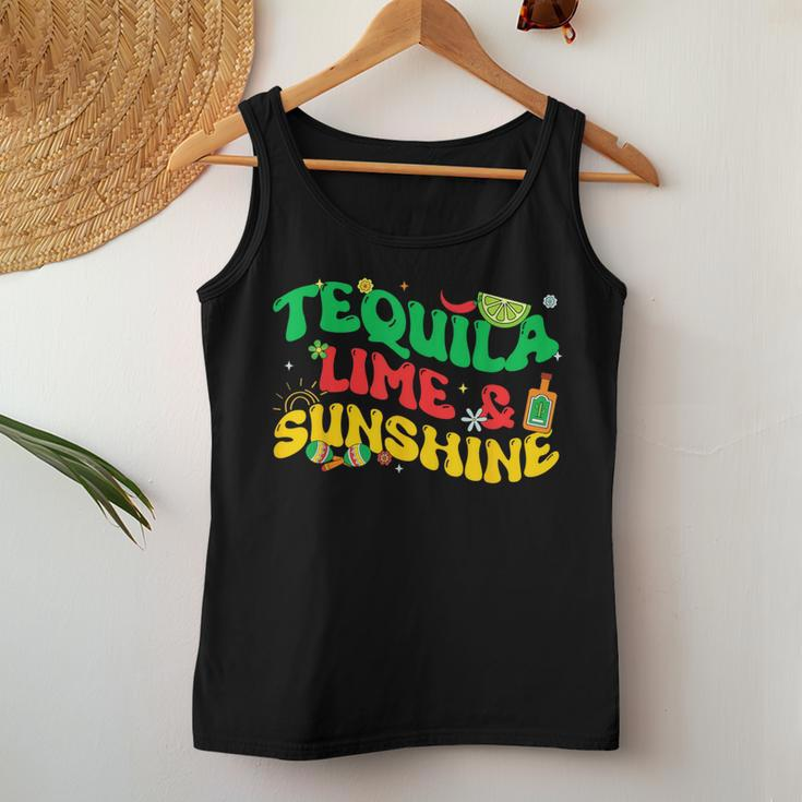 Tequila Lime Sunshine Retro Groovy Cinco De Mayo Drinking Women Tank Top Unique Gifts