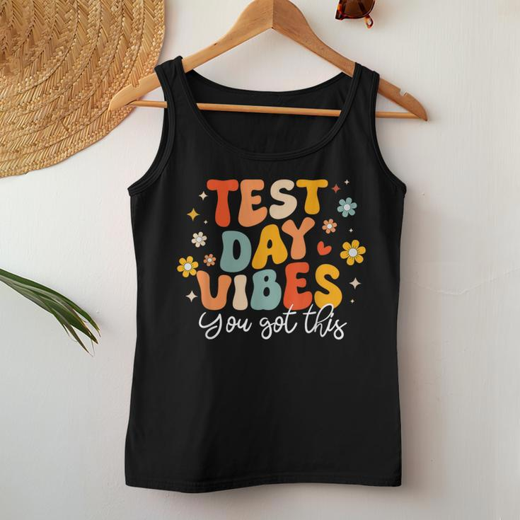 Test Day Vibes Groovy Testing Day Teacher Student Exam Women Tank Top Unique Gifts