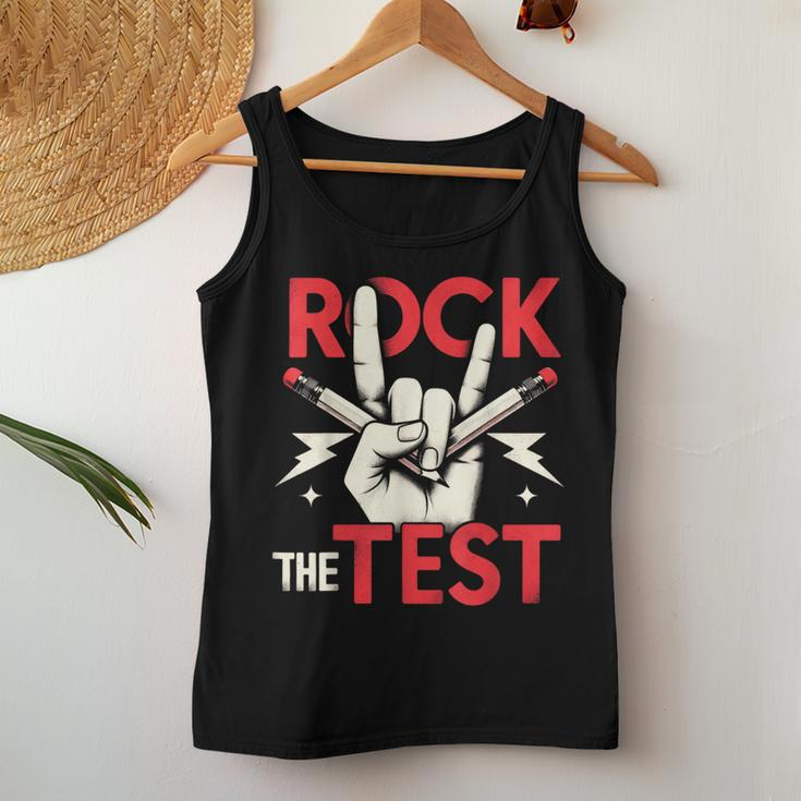 Testing Day Rock The Test Rock Music Teacher Student Women Tank Top Unique Gifts