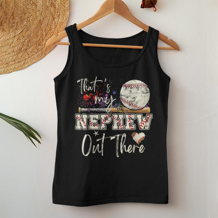That's My Nephew Out There Baseball Aunt Auntie Mother's Day Women Tank Top Unique Gifts