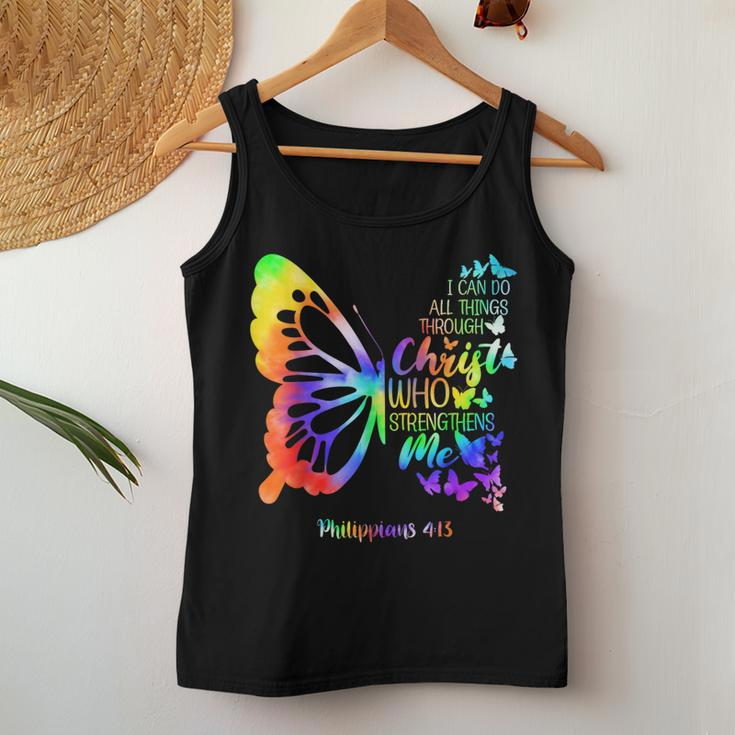 I Can Do All Things Through Christ Butterfly Religious Women Women Tank Top Unique Gifts