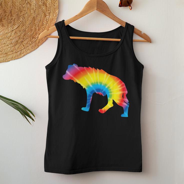 Tie Dye Hyena Rainbow Print Hyaena Animal Hippie Peace Women Tank Top Unique Gifts