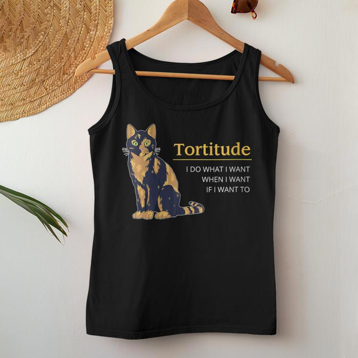 Tortitude I Do What I Want When I Want Cat Cat Tortie Women Tank Top Unique Gifts
