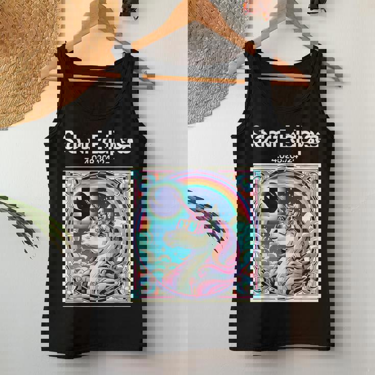 Total Solar Eclipse 2024 Totality Spring Unicorn Girl Women Tank Top Unique Gifts