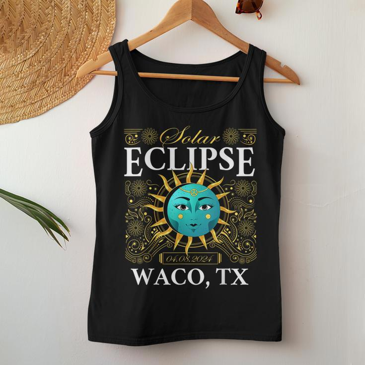 Total Solar Eclipse Waco Tx Texas 2024 Totality Boho Retro Women Tank Top Funny Gifts