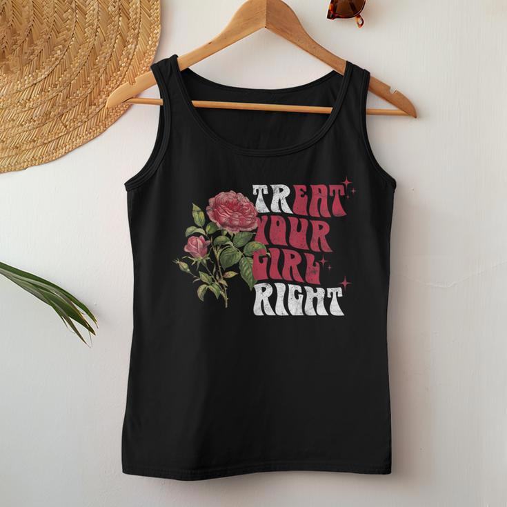 Treat Your Girl Right Groovy Vintage Eat Your Girl Women Tank Top Unique Gifts