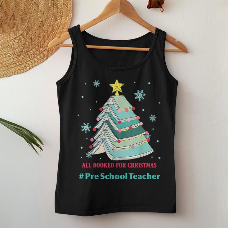 Tree All Booked For Christmas Pre School Teacher Women Tank Top Funny Gifts
