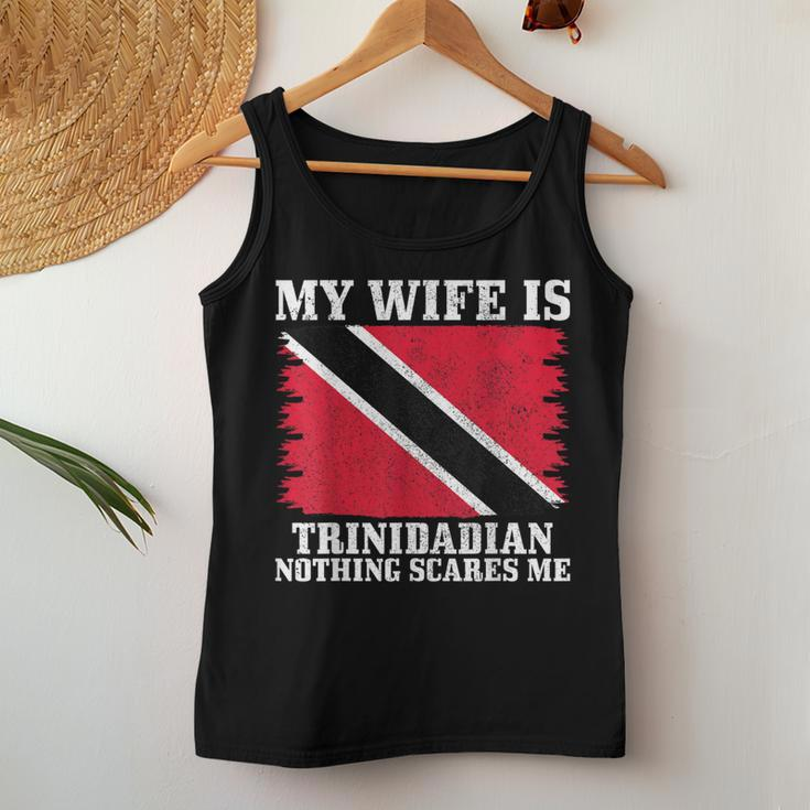 Trinidadian Wife Nothing Scares Me Husband Trinidad & Tobago Women Tank Top Unique Gifts