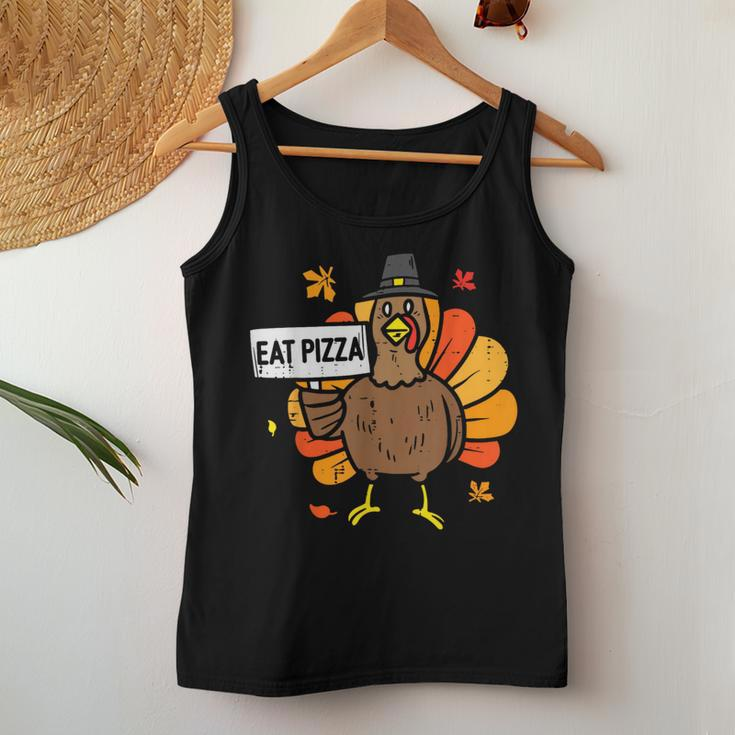 Turkey Eat Pizza Thanksgiving Party Kid Women Tank Top Funny Gifts