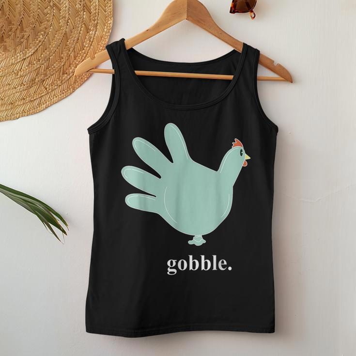 Turkey Glove Gobble Thanksgiving Thankful Nurse Women Tank Top Funny Gifts