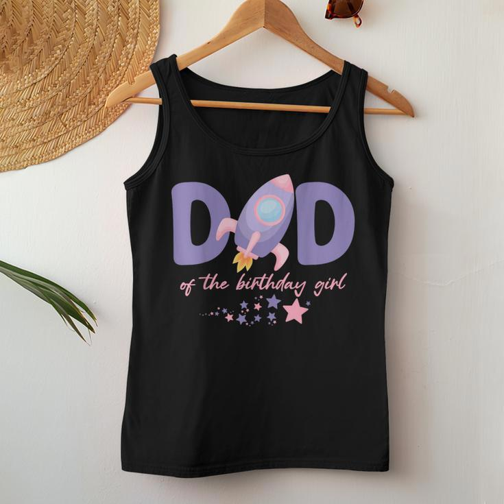 Two The Moon Dad Of The Birthday Girl Astronaut Family Party Women Tank Top Personalized Gifts