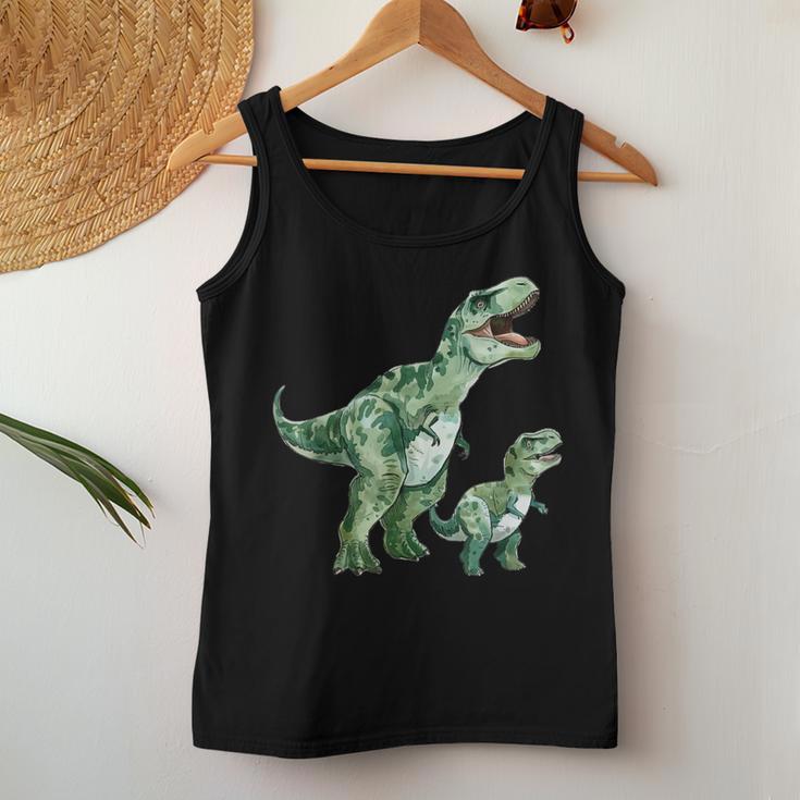 Tyrannosaurus Rex T-Rex Dino Papa Mama Und Kind Männertag Tank Top Frauen Lustige Geschenke