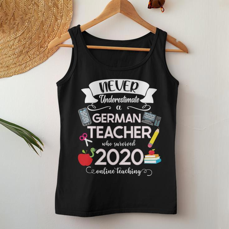 Never Underestimate A German Teacher Who Survived 2020 Women Tank Top Unique Gifts