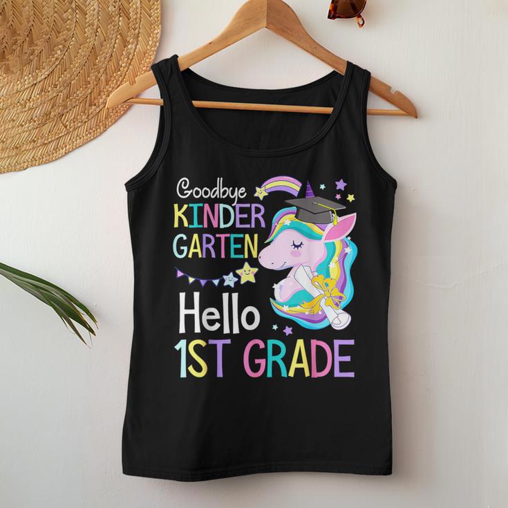 Unicorn Girl Goodbye Kindergarten Hello 1St Grade Graduation Women Tank ...