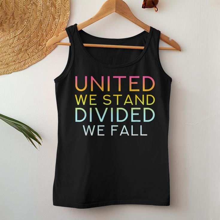 United We Stand Divided We Fall Community Love Quote Women Tank Top Unique Gifts