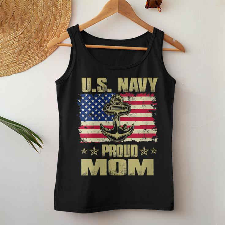 Us Navy Proud Mom With American Flag 4Th Of July Veteran Day Women Tank Top Unique Gifts
