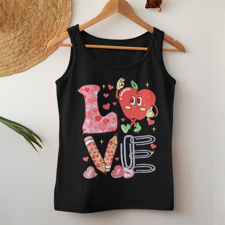 Valentine Day Love Teacher Candy Conversation Hearts Women Tank Top Funny Gifts