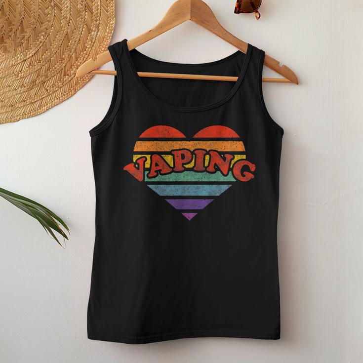 Vaping Retro Rainbow Heart 80S Whimsy Lgbtq Pride Women Tank Top Unique Gifts