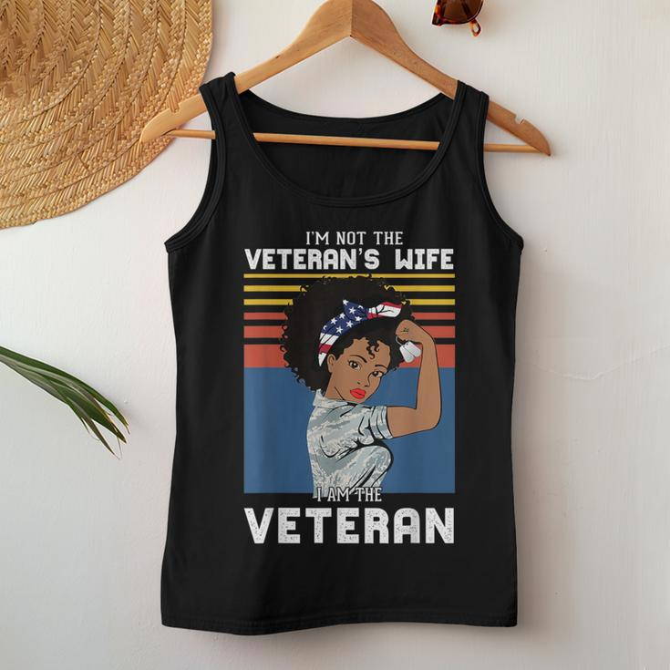 I Am Veteran Not Veterans Wife African American Veteran Girl Women Tank Top Unique Gifts