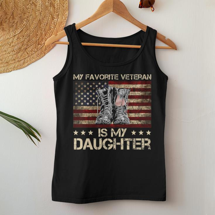 Veteran's Day My Favorite Veteran Is My Daughter Proud Dad Women Tank Top Unique Gifts