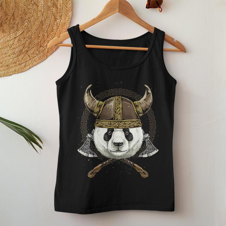 Viking Panda With Viking Helmet Mjolnir Axes Women Tank Top Unique Gifts