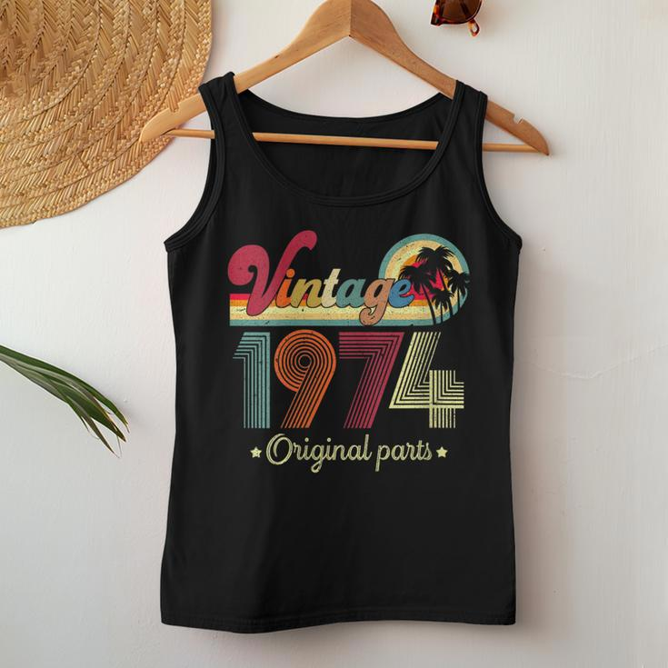 Vintage 1974 Original Parts Cool And 48Th Birthday Women Tank Top Unique Gifts